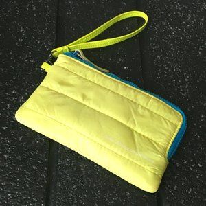 Golla Acid Yellow Blue Corduroy Phone Pouch Case Vintage Retro